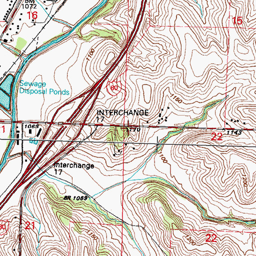 Topographic Map of Township of Norwalk, IA