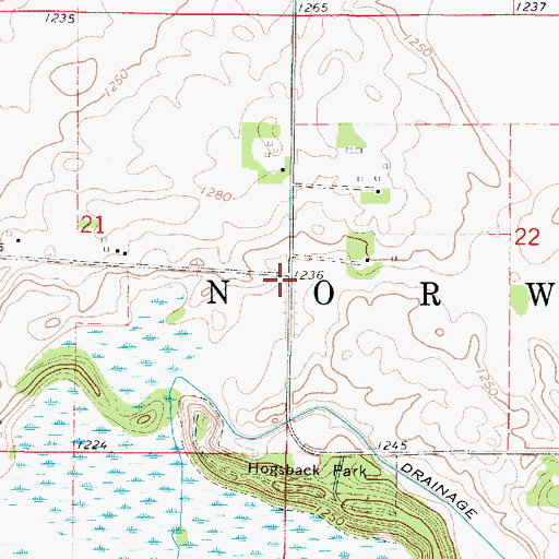 Topographic Map of Township of Norway, IA