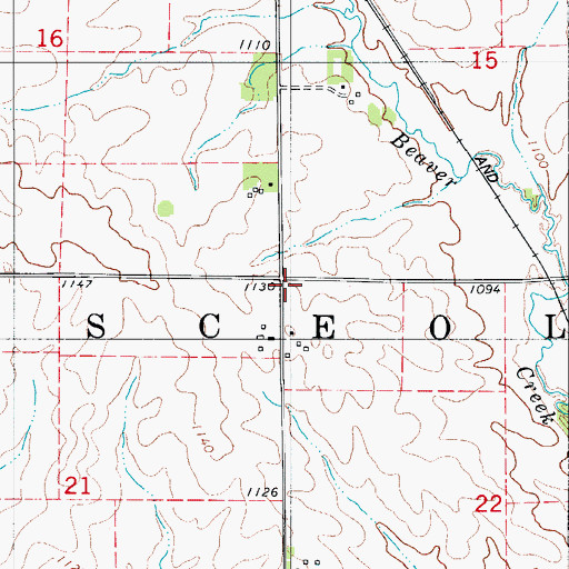 Topographic Map of Township of Osceola, IA