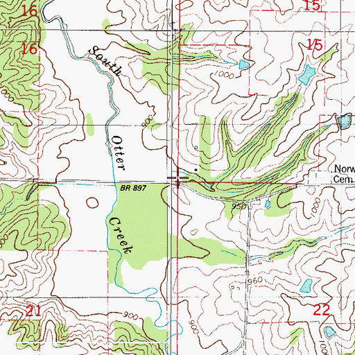 Topographic Map of Township of Otter Creek, IA