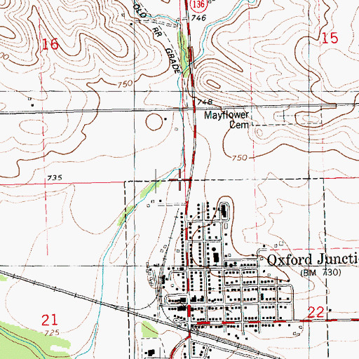 Topographic Map of Township of Oxford, IA
