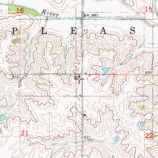Topographic Map of Township of Pleasant, IA