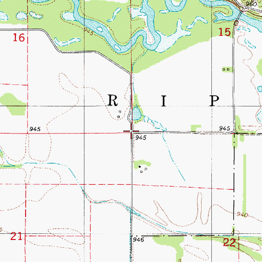 Topographic Map of Township of Ripley, IA