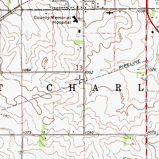 Topographic Map of Township of Saint Charles, IA
