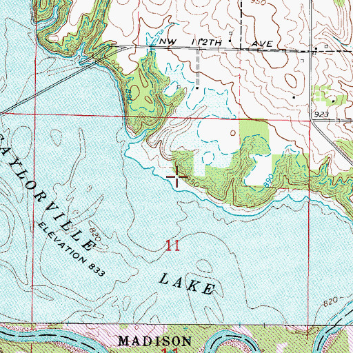 Topographic Map of Unorganized Territory of Saylorville Reservoir, IA