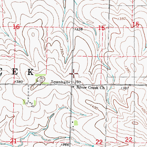 Topographic Map of Township of Silver Creek, IA
