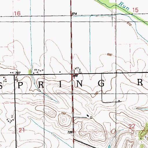 Topographic Map of Township of Spring Rock, IA