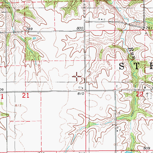 Topographic Map of Township of Steady Run, IA