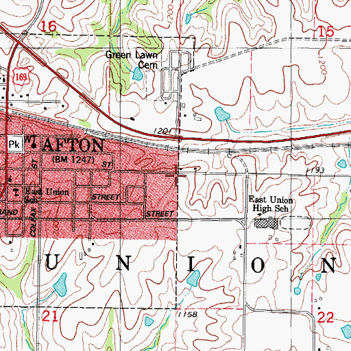 Topographic Map of Township of Union, IA