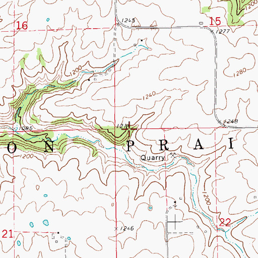 Topographic Map of Township of Union Prairie, IA