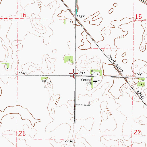 Topographic Map of Township of Vernon, IA