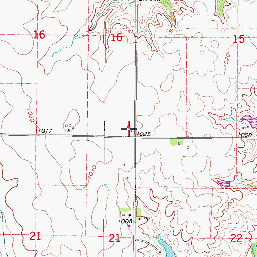 Topographic Map of Township of Walnut, IA