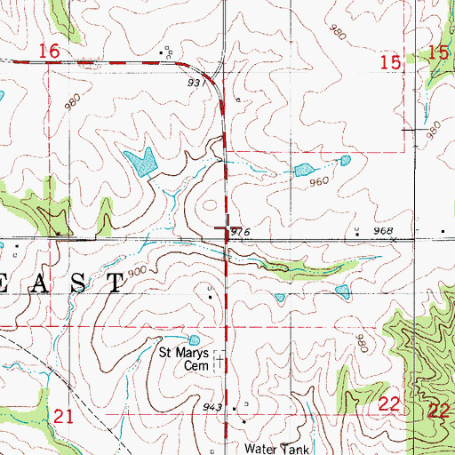 Topographic Map of Township of White Breast, IA
