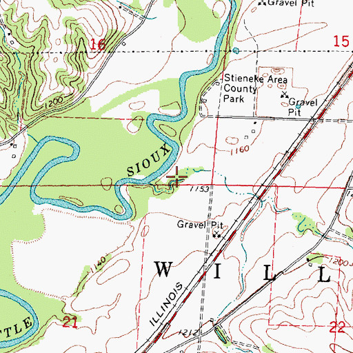 Topographic Map of Township of Willow, IA