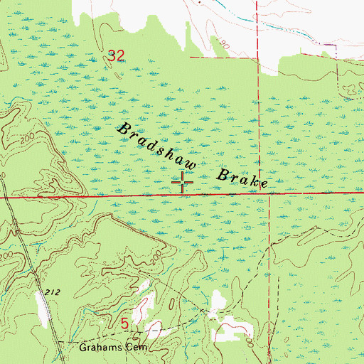 Topographic Map of Bradshaw Brake, AR