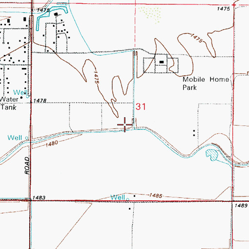 Topographic Map of Florence Casa Grande Canal Extension, AZ