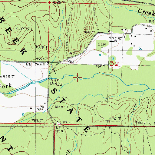 Topographic Map of Brantley Ranch Creek, AR