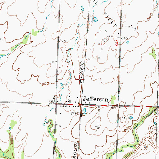 Topographic Map of Jefferson, KS