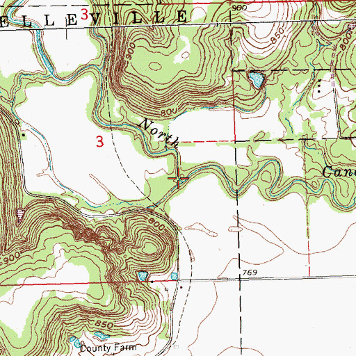 Topographic Map of Possum Trot Creek, KS