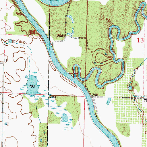 Topographic Map of Cherry Creek, KS