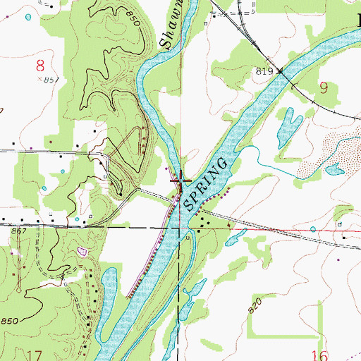 Topographic Map of Shawnee Creek, KS