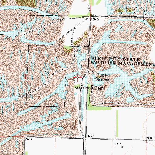 Topographic Map of Garrison Cemetery, KS