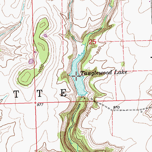 Topographic Map of Tanglewood Lake, KS