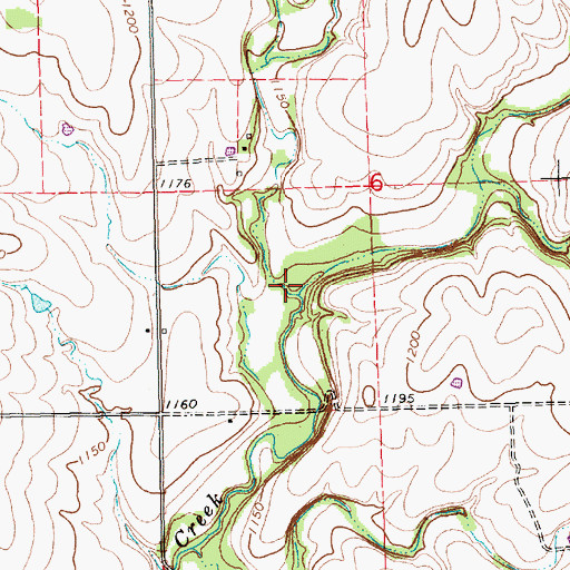 Topographic Map of East Badger Creek, KS
