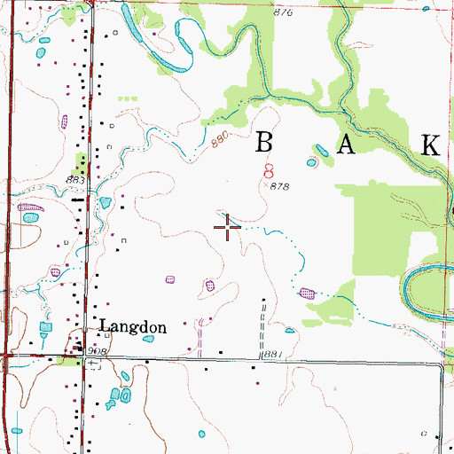 Topographic Map of Township of Baker, KS