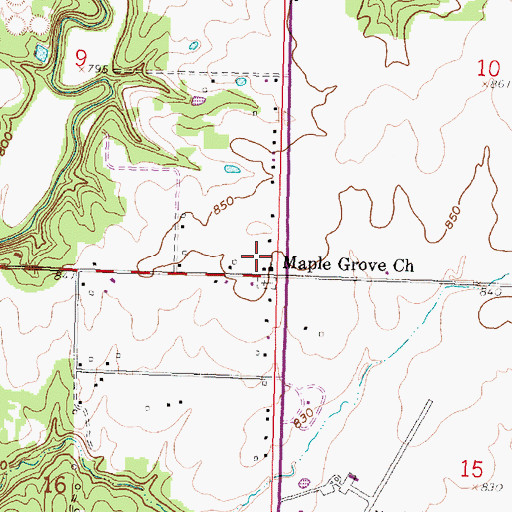 Topographic Map of Maple Grove Bethel Church of God, KS