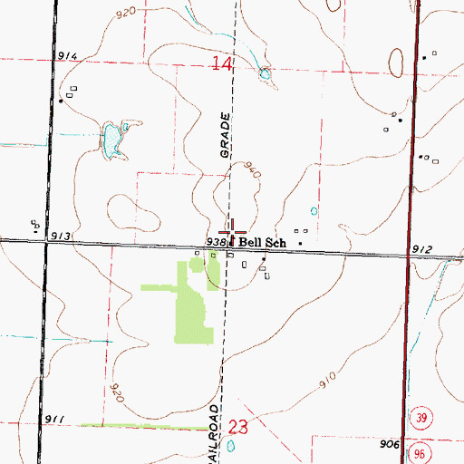 Topographic Map of Bell School, KS