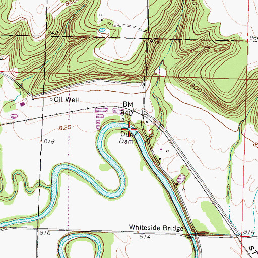 Topographic Map of Dun Dam, KS