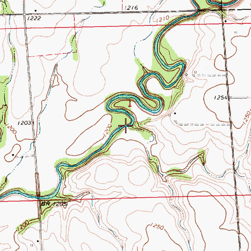 Topographic Map of Durham Creek, KS