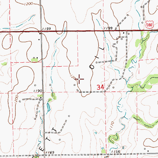 Topographic Map of Padgett Oil Field, KS