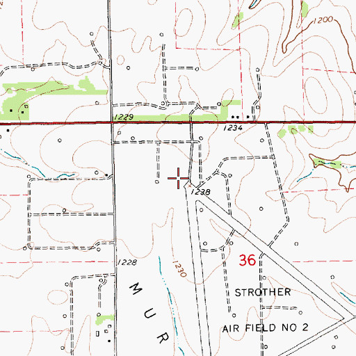Topographic Map of Strother Air Field Number Two (historical), KS