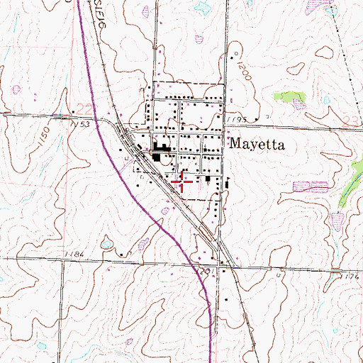 Topographic Map of Mayetta Elementary School, KS