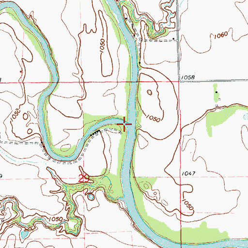 Topographic Map of Bluff Creek, OK