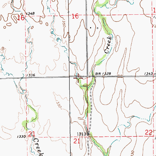 Topographic Map of Township of Creek, KS