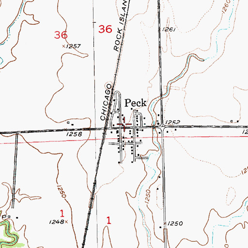 Topographic Map of Peck, KS