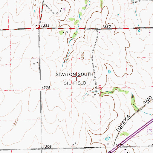 Topographic Map of Stayton South Oil Field, KS
