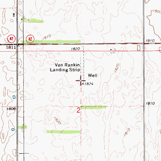 Topographic Map of Van Rankin Landing Strip (historical), KS