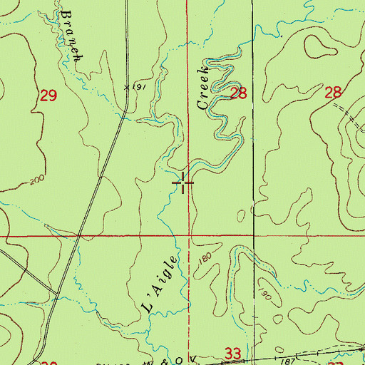 Topographic Map of Brushy Branch, AR