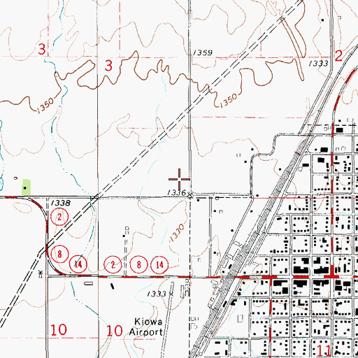 Topographic Map of Township of Kiowa, KS