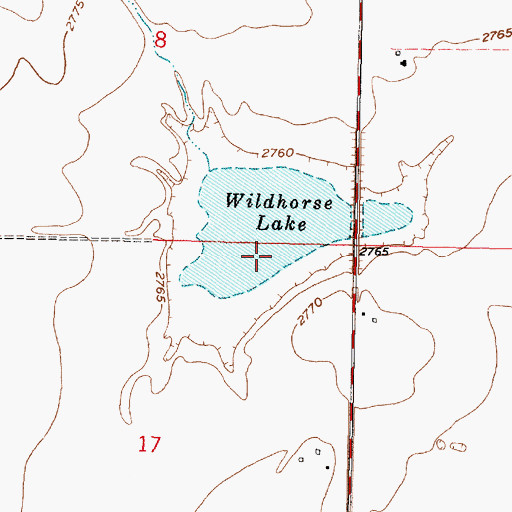 Topographic Map of Wildhorse Lake, KS