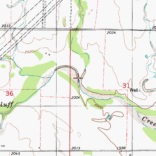 Topographic Map of Granger Creek, KS