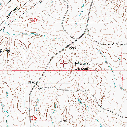 Topographic Map of Mount Jesus, KS