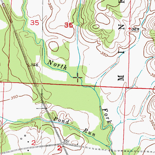 Topographic Map of Brushy Creek, AR