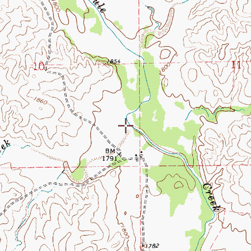 Topographic Map of Horse Creek, KS