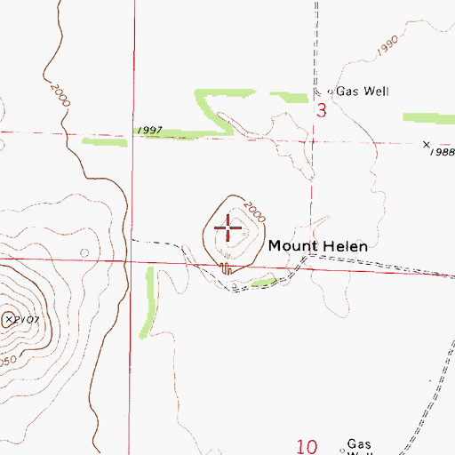 Topographic Map of Mount Helen, KS
