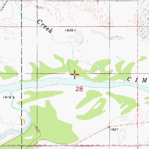 Topographic Map of Bear Creek, KS